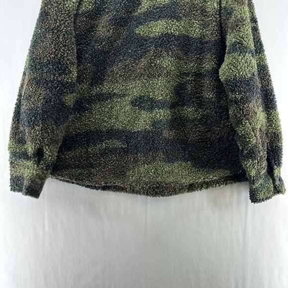 LNA Clothing Jacket Womens Size S Deep Pile Fleece Camo Utility Snap Front Green - Picture 7 of 12